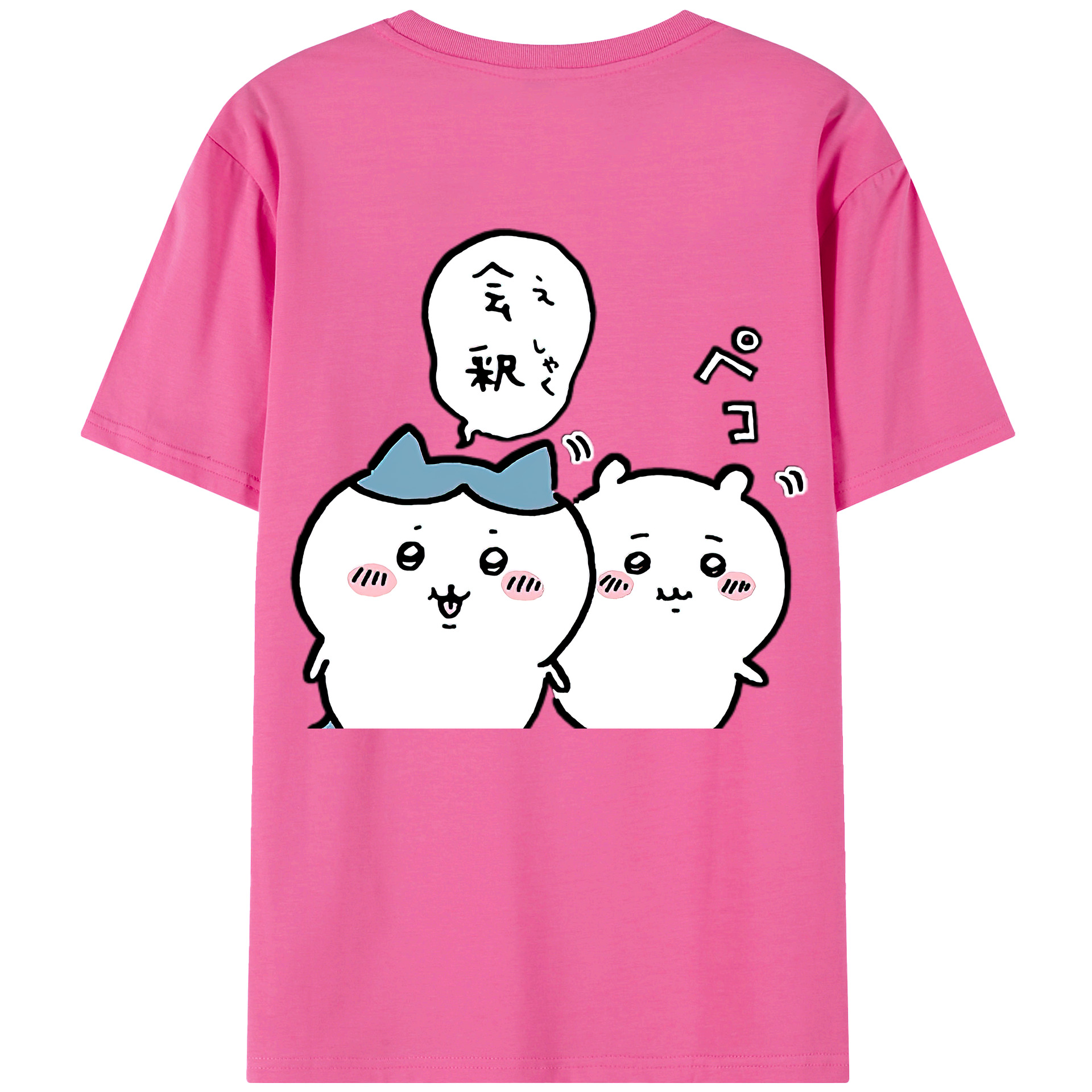 （画像用） ちいかわ ハチワレ Chii-kawa hachiware レディース半袖Tシャツ(バックプリント)